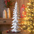 Flocked Carved Pine Tree Christmas Tabletop Decorations - 26" - IMAGE 3