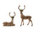 Reindeer with Holly Christmas Figurines - 13" - Set of 2 - IMAGE 1