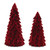 Cone-Shaped Pine Tree Christmas Decorations - 19.75" - Red - Set of 2 - IMAGE 2