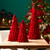 Cone-Shaped Pine Tree Christmas Decorations - 19.75" - Red - Set of 2 - IMAGE 3