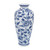 Floral Chinoiserie Ceramic Vase - 13" - White and Blue - IMAGE 1