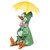 Sitting Duck in Raincoat and Umbrella Outdoor Garden Statue - 10.5" - IMAGE 4