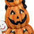 Lighted Stacked Jack-O-Lanterns with Ghost and Black Cat Halloween Decoration - 20" - LED Clear Lights