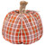 Plush Ribbed Plaid Fall Harvest Pumpkin - 8" - Orange and Green - IMAGE 3