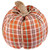 Plush Ribbed Plaid Fall Harvest Pumpkin - 8" - Orange and Green - IMAGE 6