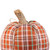 Plush Ribbed Plaid Fall Harvest Pumpkin - 8" - Orange and Green