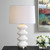Porcelain Table Lamp with Round Shade - 26.25" - White and Brass - IMAGE 2