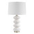 Porcelain Table Lamp with Round Shade - 26.25" - White and Brass - IMAGE 4