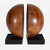 Natural Teak Wood Bookends - 9" - Brown and Black - Set of 2 - IMAGE 1