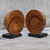 Natural Teak Wood Bookends - 9" - Brown and Black - Set of 2 - IMAGE 4