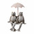 Sitting Couple Frogs with Umbrella Outdoor Garden Statue - 9" - IMAGE 2