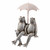 Sitting Couple Frogs with Umbrella Outdoor Garden Statue - 9" - IMAGE 4