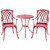 3-Piece Cast Aluminum Outdoor Bistro Set with LED Lights - 35" - Red - IMAGE 1
