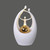 Small Triple Tabletop Fountain with LED Lights - 17.5" - White and Gold - IMAGE 3