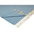 Geometric Chevron Turkish Cotton Throw Blanket with Fringe - 60" - Blue and White - IMAGE 3