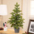 Pine Artificial Christmas Tree in Round Gingham Pot - 28" - Unlit - IMAGE 1