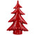 Shiny Christmas Tree with Snowy Accents Tabletop Decoration - 10" - Red - IMAGE 2