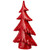 Shiny Christmas Tree with Snowy Accents Tabletop Decoration - 10" - Red - IMAGE 4