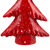 Shiny Christmas Tree with Snowy Accents Tabletop Decoration - 10" - Red