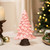 Iridescent Pearl Glazed Downswept Tree Christmas Decoration - 9.25" - Pink - IMAGE 1
