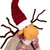 24.5" Standing Plush Moose Merry Christmas Decoration - Red and Gray