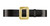 Black and Gold Leather Santa Belt with Buckle – Size 50”- 62” - IMAGE 1