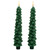 Flickering LED Flameless Wax Tapered Christmas Tree Candles - 9.75" - Green - Set of 2 - IMAGE 2