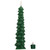 9.75" Set of 2 Flickering LED Flameless Wax Tapered Christmas Tree Candles - Green