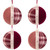Plaid and Knitted Christmas Ball Ornaments - 3.5" - Maroon and Ivory - Set of 4 - IMAGE 2