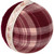 3.5" Plaid and Knitted Christmas Ball Ornaments - Maroon and Ivory - Set of 4
