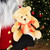 5' African American Santa Claus with Presents and Bear Standing Christmas Decoration