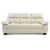 Flared Arm Faux Leather Straight Sofa - 78" - Beige - IMAGE 1