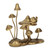 Golden Cast Iron Mushrooms Tabletop Decoration - 7.25" - IMAGE 1