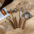 4-Piece Stainless Steel Bar Tool Set with Handle - 8.25" - Silver and Brown - IMAGE 1