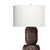 Hand Carved Wooden Floor Lamp with Shade - 62" - Brown and White - IMAGE 3