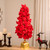 Pre-Lit Fiber Optic Color Changing Red Poinsettia Christmas Tree - 3' - IMAGE 1