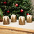 Christmas Tree Pillar Candle Holders - 3.75" - Bronze - Set of 4 - IMAGE 1