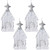 Glittered Acrylic Church Christmas Ornaments - 4.75" - Silver - 4ct - IMAGE 2