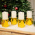 Glittered Metal Christmas Tree Pillar Candle Holders - 4.25" - Set of 4 - IMAGE 1