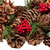 Frosted Pinecone and Red Berry Small Artificial Christmas Wreath - 13" - Unlit