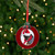 Holly Berry Wreath Photo Frame Christmas Ornament - 3.25" - IMAGE 3