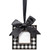Buffalo Plaid Photo Frame Christmas Ornaments with Bows - 3.5" - Set of 4