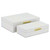 Iridescent Seascale Rectangular Nesting Boxes - 11.75" - White - Set of 2