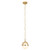 1-Light Satin Brass Hanging Mini Pendant Ceiling Light Fixture with Orb Shade - 10" - IMAGE 1