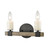 2-Light Stone Candle Vanity Light Fixture - 12" - Matte Black and Aspen Finish - IMAGE 1