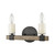 2-Light Stone Candle Vanity Light Fixture - 12" - Matte Black and Aspen Finish - IMAGE 2