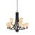 9-Light Curved Arms Ceiling Chandelier - 34" - Espresso - IMAGE 1