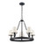 5-Light Ceiling Chandelier with Tapered Shade - 24.5" - Matte Black - IMAGE 2