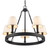 5-Light Ceiling Chandelier with Tapered Shade - 24.5" - Matte Black - IMAGE 4