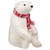 Sitting Polar Bear with Scarf Christmas Figure - 12.25" - White and Red - IMAGE 3